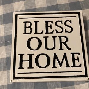 Bless Our Home Enamel sign